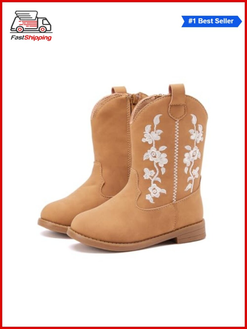 Toddler Girls Cowgirl Boots Mid Calf Western Pointed Toe Tassel Glitter
